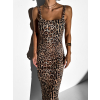 Leopardí dlouhé šaty FIDELIE na ramínka