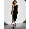 Černé třpytivé asymetrické šaty OTYLDA