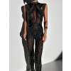Černý luxusní třpytivý overal BARABIT s kamínky