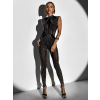 Černý luxusní třpytivý overal BARABIT s kamínky