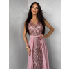 Růžové dlouhé plesové šaty LUENNA