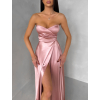 Starorůžové společenské dlouhé šaty SYCHAEUS bez ramínek