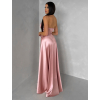 Starorůžové společenské dlouhé šaty SYCHAEUS bez ramínek