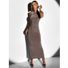 Šedohnědé elegantní dlouhé šaty ARNIA