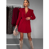 Bordó elegantní sako šaty FARAITON s páskem