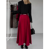 Červená elegantní dlouhá sukně ATHYNA s páskem