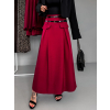 Červená elegantní dlouhá sukně ATHYNA s páskem