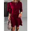 Bordó elegantní krátké šaty AYGLU s volánem