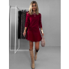 Bordó elegantní krátké šaty AYGLU s volánem