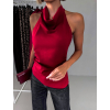 Bordó elegantní top ATANAS s holými zády
