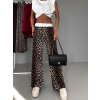 Leopardí elegantní kalhoty IMRISKA s kamínky