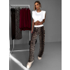 Leopardí elegantní kalhoty IMRISKA s kamínky