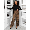 Leopardí široké stylové kalhoty CHILLI