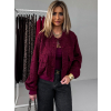 Vínová tvídová bundička CHLARY na knoflíky