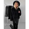 Černý krátký faux fur kabátek KALIPA