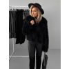 Černý krátký faux fur kabátek KALIPA