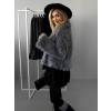 Šedý krátký faux fur kabátek KALIPA