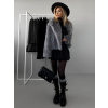 Šedý krátký faux fur kabátek KALIPA
