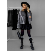 Šedý krátký faux fur kabátek KALIPA