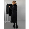 Černý dlouhý prošívaný kabát KATOPA