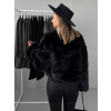 Černý krátký faux fur kožešinový kabátek ANNELIT