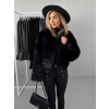 Černý krátký faux fur kožešinový kabátek ANNELIT