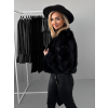 Černý krátký faux fur kožešinový kabátek ANNELIT