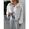 Krémový krátký faux fur kožešinový kabátek ANNELIT