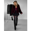 Bordó kožešinový faux fur krátký kabátek VOLORYN