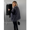 Šedá kožíšková dlouhá vesta NERINGA