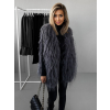 Šedá kožíšková dlouhá vesta NERINGA