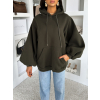 Khaki oversize mikina PYRRHA s kapucí