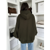 Khaki oversize mikina PYRRHA s kapucí