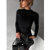 Černý elegantní top SAKLAR s dlouhým rukávem