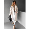 Bílý dlouhý teddy kabát ZOLTAR s límcem