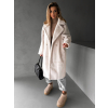 Bílý dlouhý teddy kabát ZOLTAR s límcem