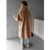 Hnědý dlouhý teddy kabát ZOLTAR s límcem