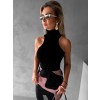 Černý rolákový top GLITTA bez rukávů