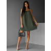 Khaki krátké volné šaty DELI