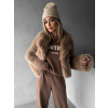 Hnědý krátký faux fur kožíšek NOEMIL