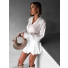 Bílé krátké košilové šaty TANITHA s volánem