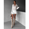 Bílé krátké košilové šaty TANITHA s volánem