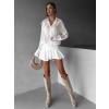 Bílé krátké košilové šaty TANITHA s volánem