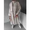 Krémový dlouhý oversize kabát PRENIA