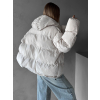 Krémová zimní prošívaná oversize bunda RIZPAH