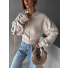 Krémová crop krátká mikina ELLEMAE na zip
