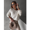 Krémový oversize svetřík ULYSES s výstřihem