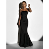 Černé zeštíhlující dlouhé šaty SARANDA