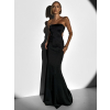 Černé zeštíhlující dlouhé šaty SARANDA