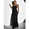 Černé zeštíhlující dlouhé šaty SARANDA